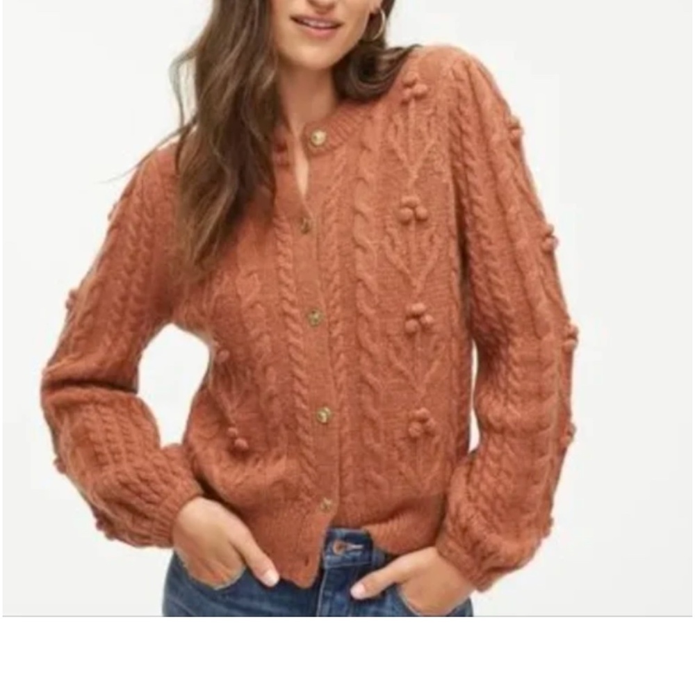 Demylee Jcrew sweater with gold horse buttons